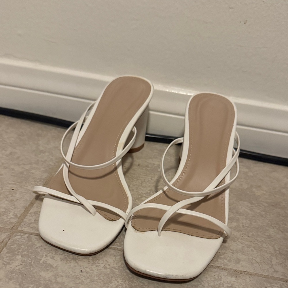 Princess Polly White Strappy Heels